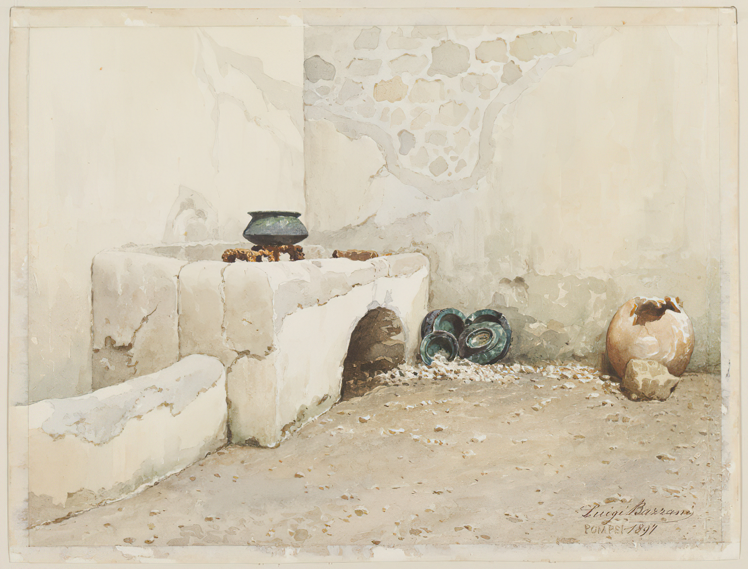 Oven_in_Pompeii_watercolor_by_Luigi_Bazzani